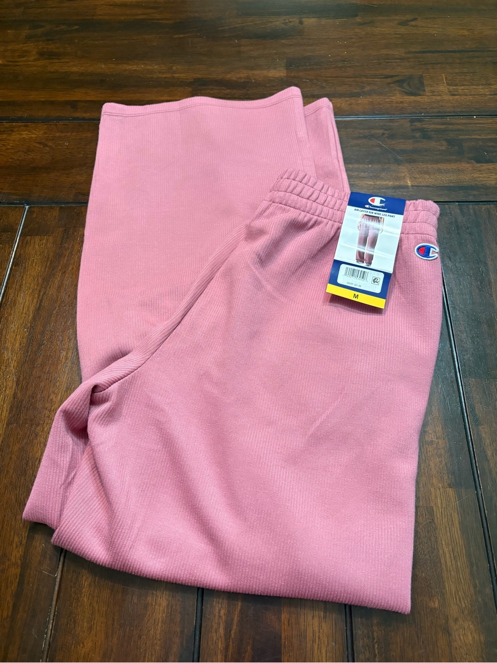 Champion pink air layer rib wide leg loungewear sweatpants size M